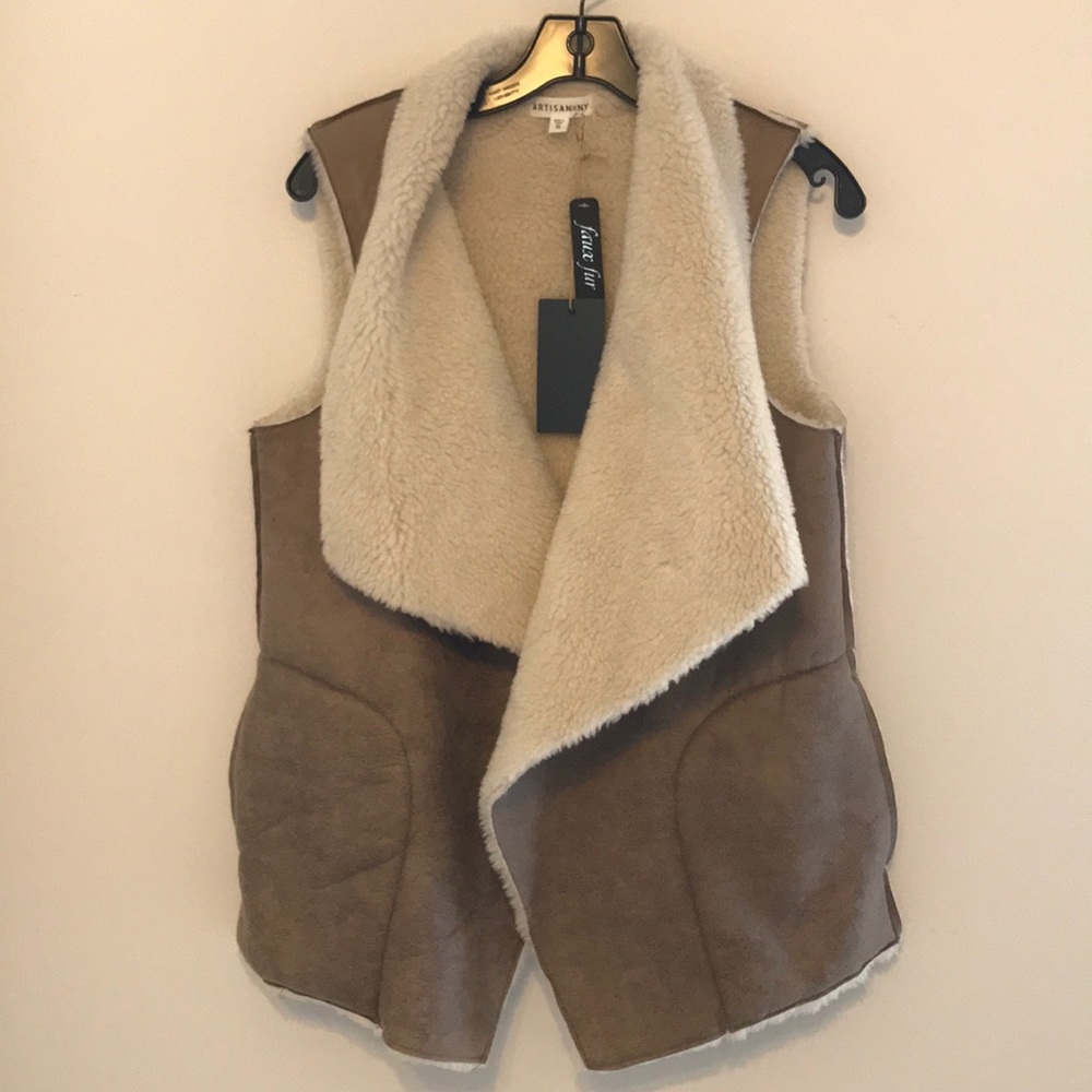 Faux Fur Sherling Suede Vest